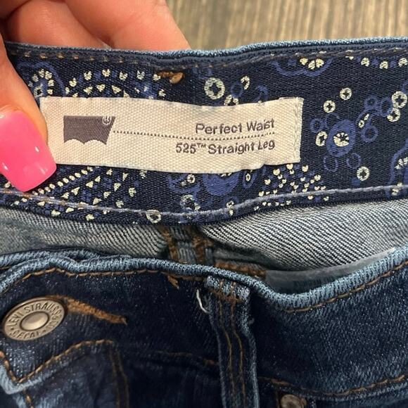 Levi's Womens 525 Straight Leg Perfect Waist Jeans Denim Medium Wash Blue Size 4 - Picture 7 of 10